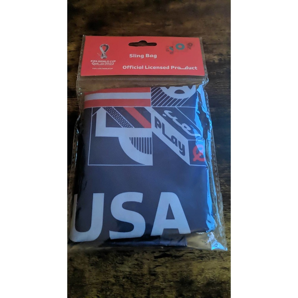 FIFA World Cup 2022 USA Sling Bag 17"x13.5" Soccer Drawstring Backpack